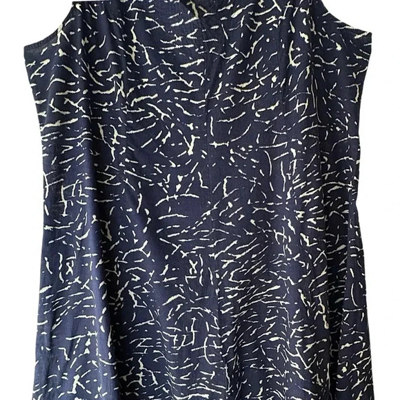 COLDWATER CREEK NWOT SLEEVELESS COTTON INDIGO BLUE PRINT SHIFT DRESS | XXL - Picture 5 of 10
